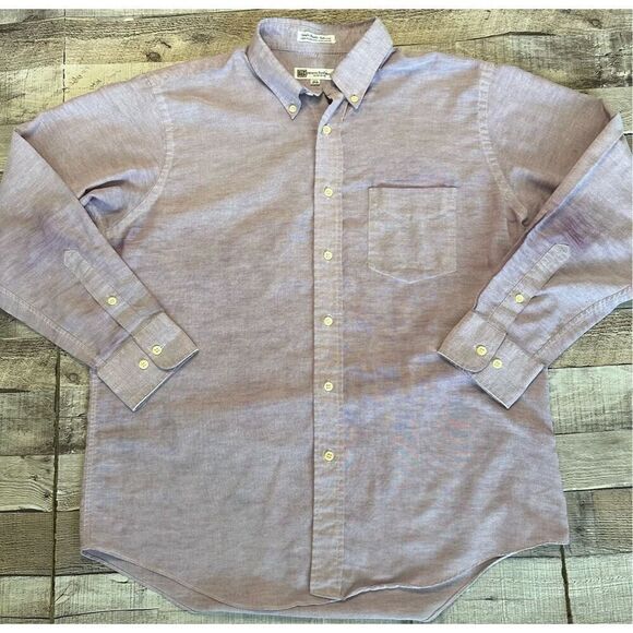 Vintage Balmain Single Stitch Collared Long Sleeve Mauve Button Up | 32/33 - Picture 1 of 5